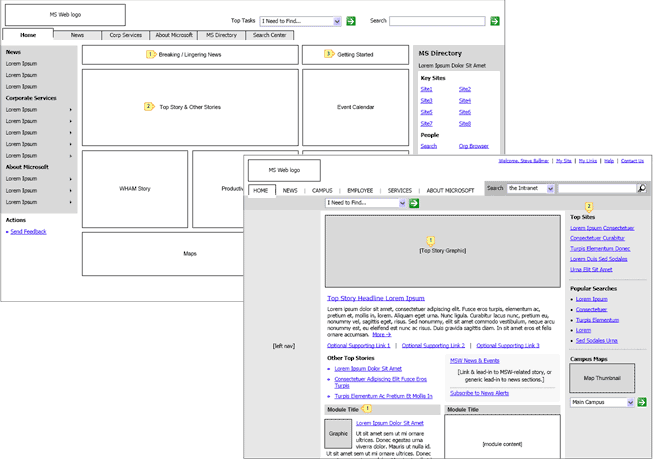 MSW Homepage Wireframes
